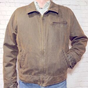 Sundance Brown Waxed Cotton Canvas Bomber Jacket size XXL price firm!